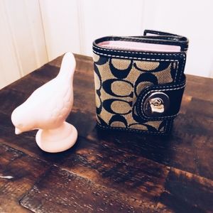 💕Coach Black Signature Canvas Wallet